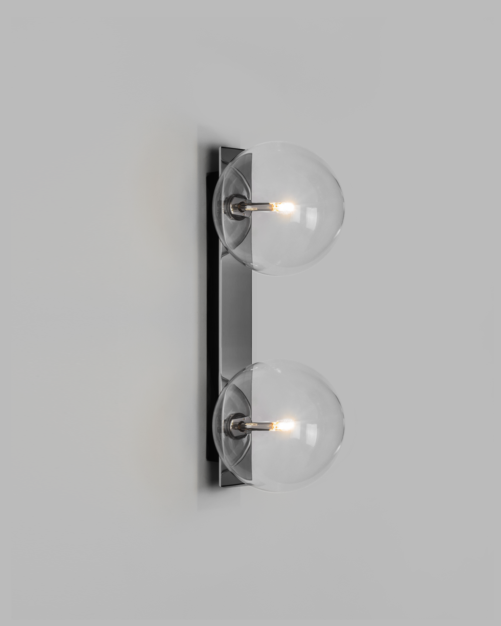 Schwung Oslo Dual Polished Nickel Transparent Globe Wall Light